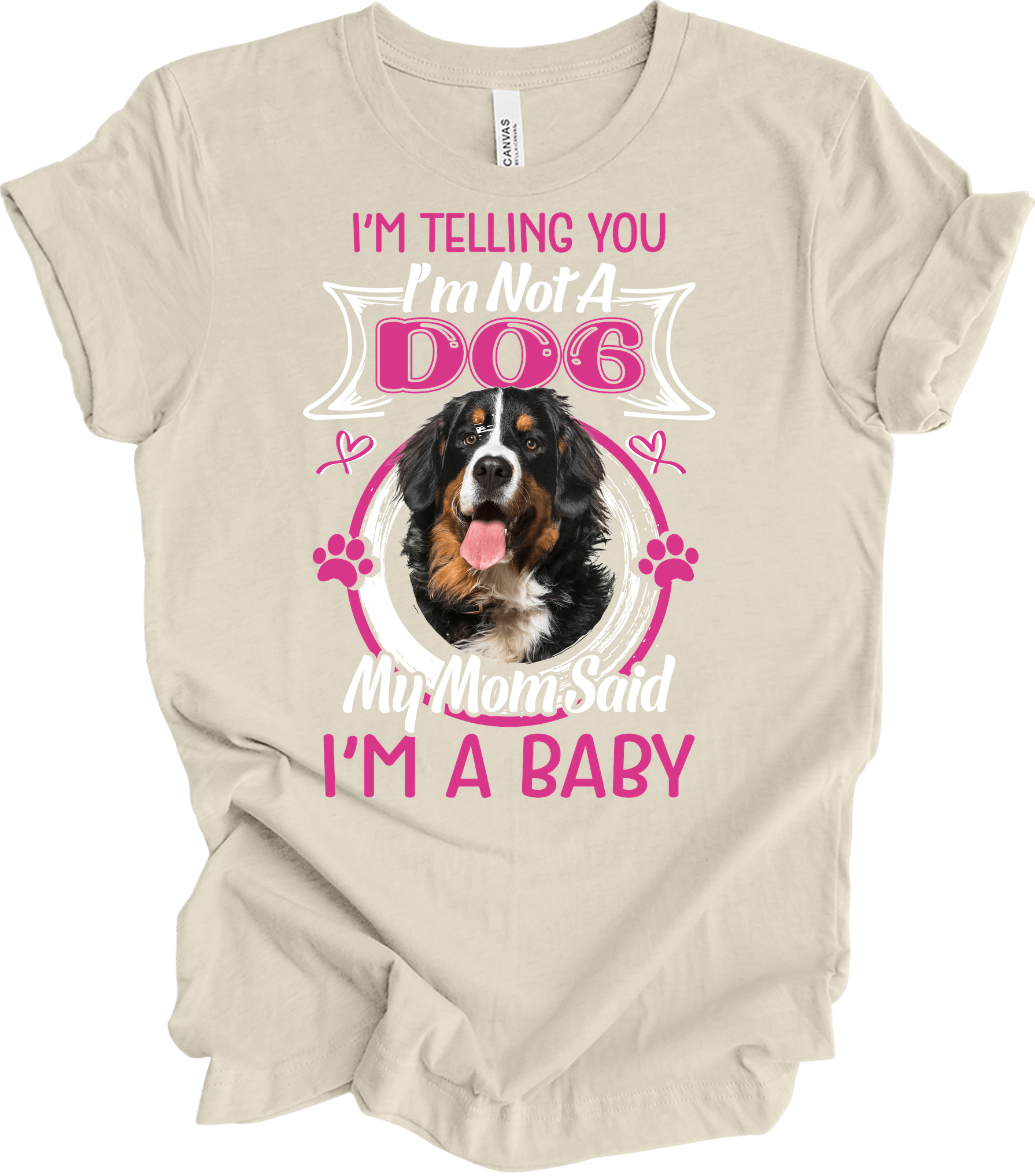 Bernese Mountain Dog Mom T-Shirt in Natural