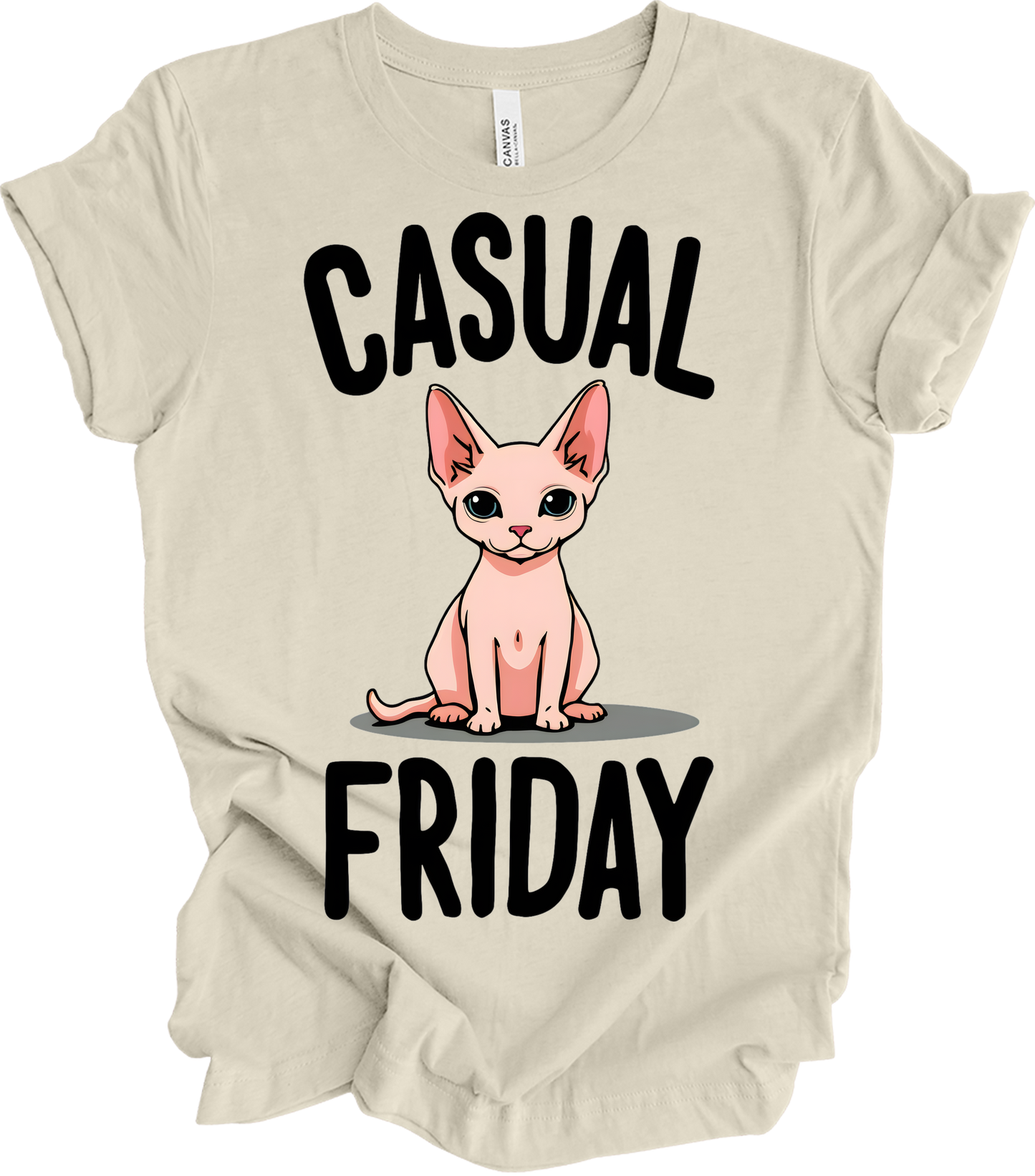 Casual Friday Hairless Cat T-Shirt in Natural