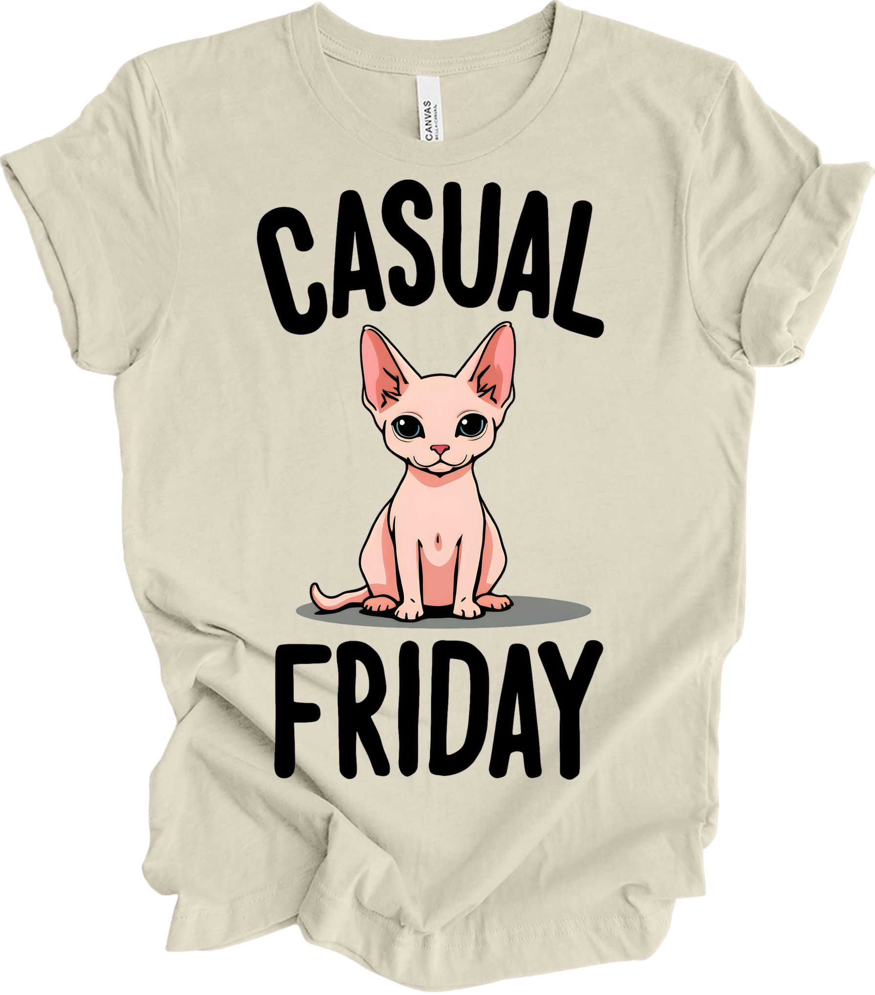 Casual Friday Hairless Cat T-Shirt in Natural