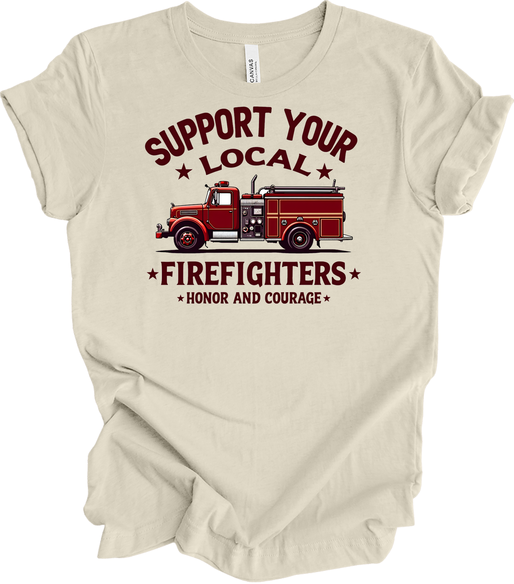 Support Local Firefighters T-Shirt in Natural