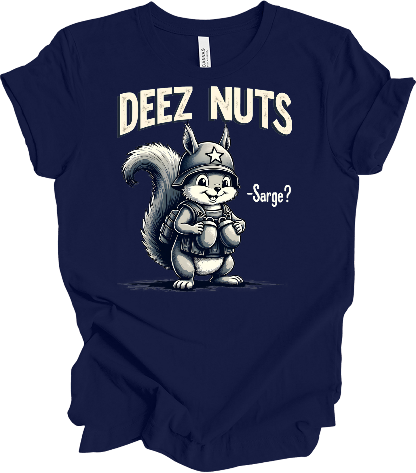 Funny 'Deez Nuts' T-Shirt in Navy