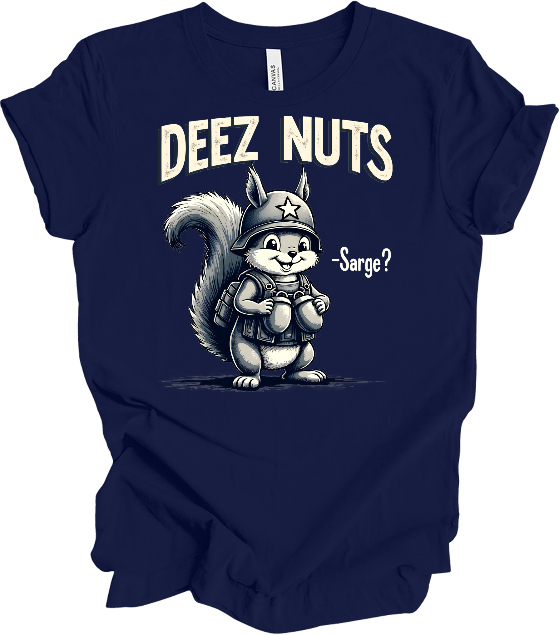 Funny 'Deez Nuts' T-Shirt in Navy