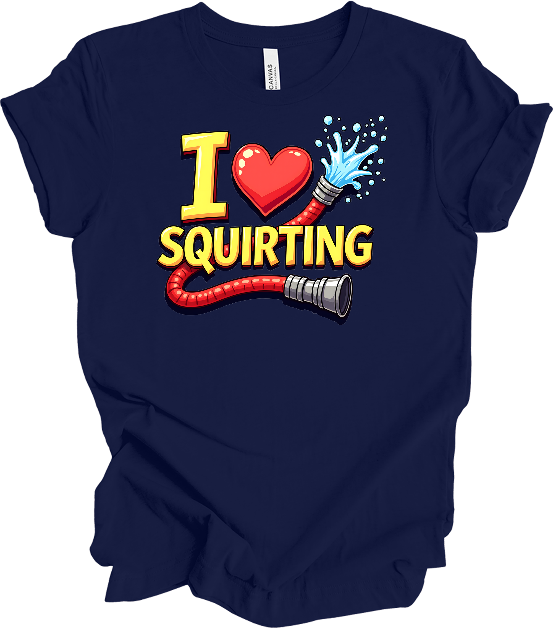 I Love Squirting Funny T-Shirt in Navy