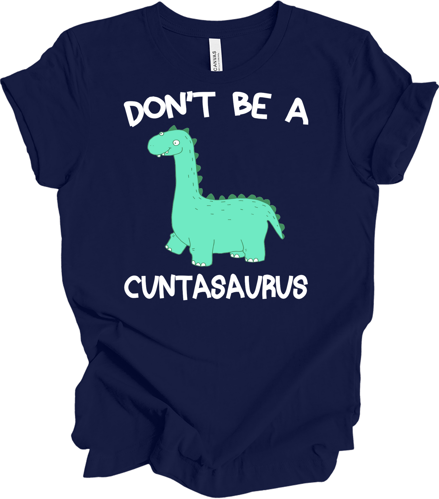Cute Cartoon Dinosaur - Funny Nessie Monster T-Shirt in Navy
