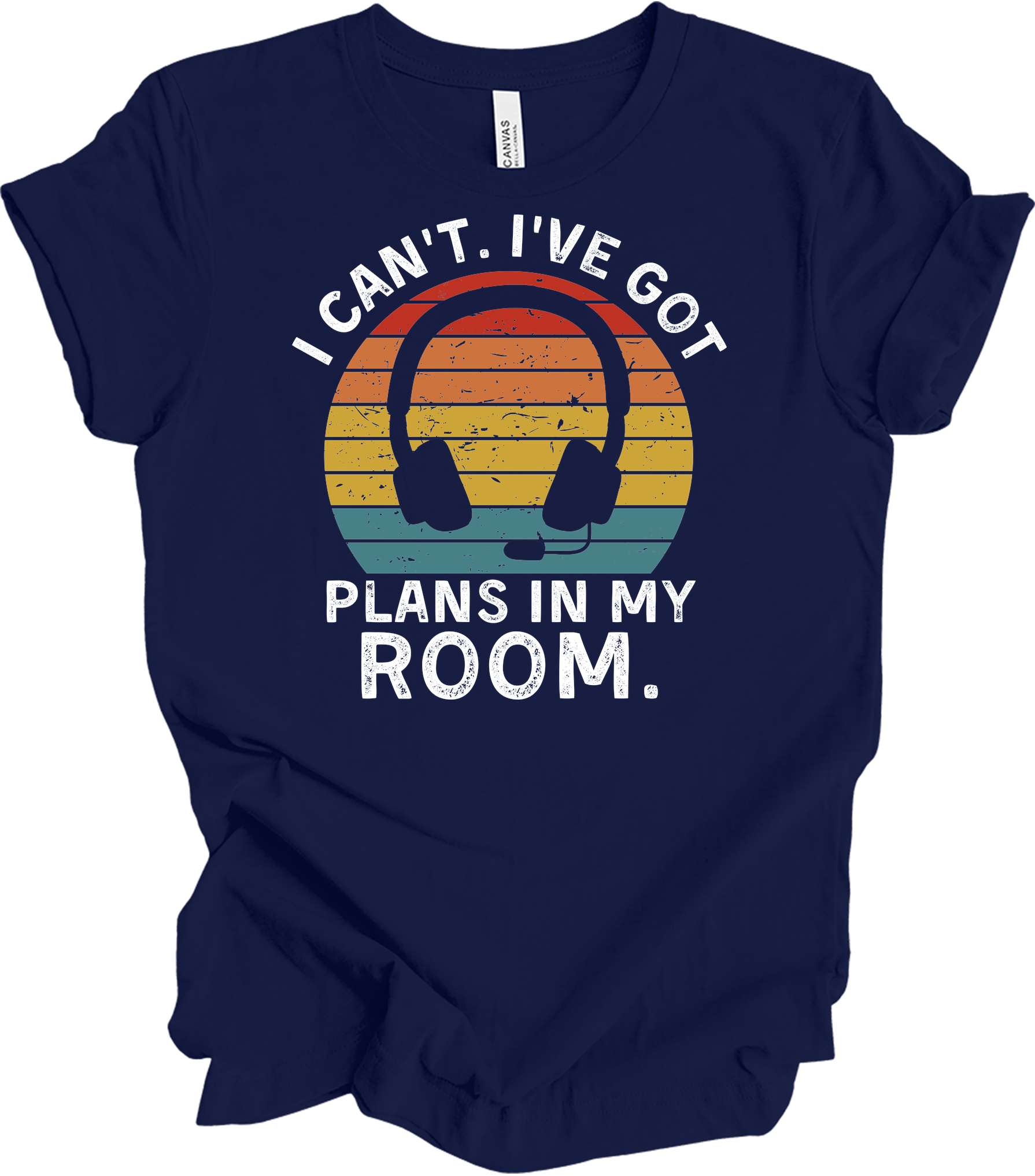 Plans In My Room Gamer T-Shirt in Navy