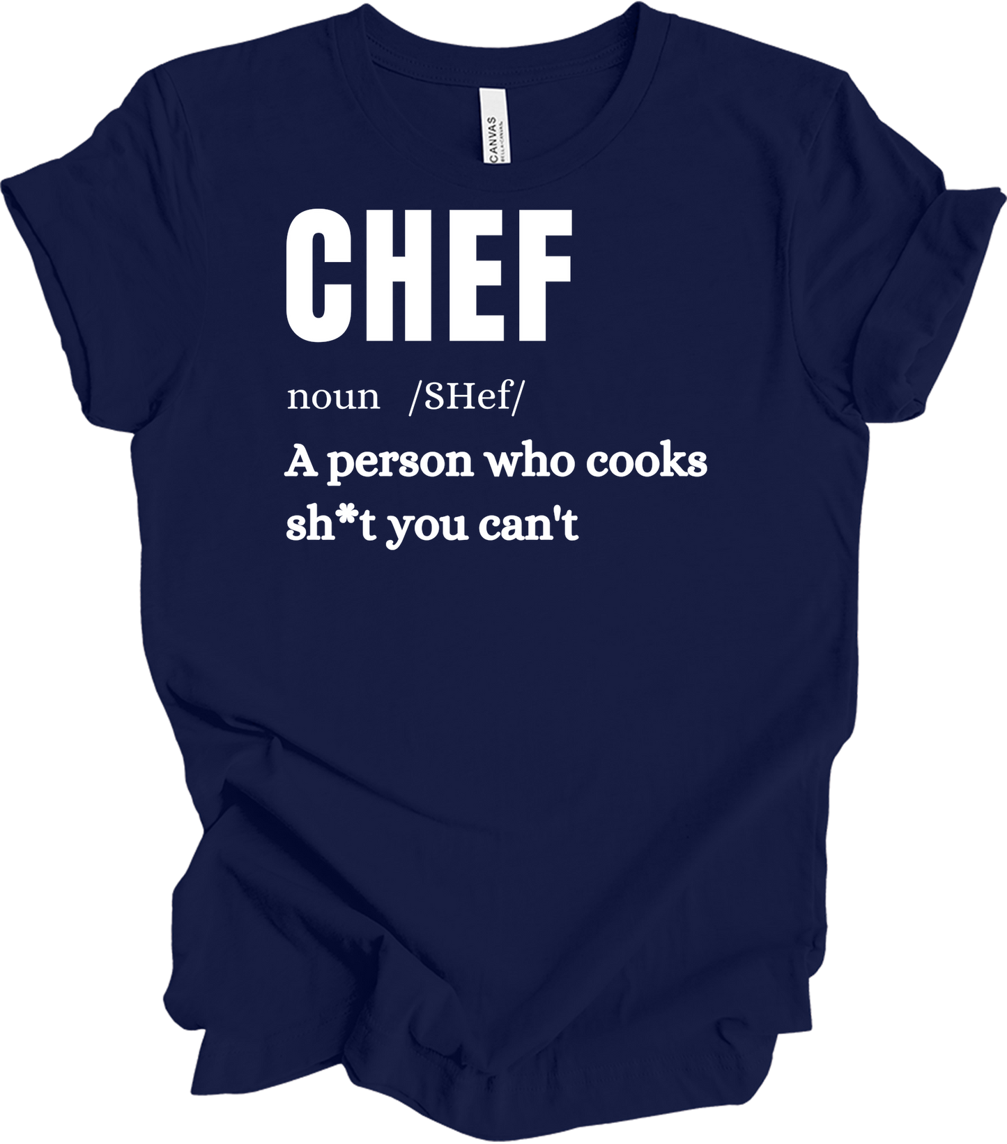 Chef Definition Funny T-Shirt in Navy
