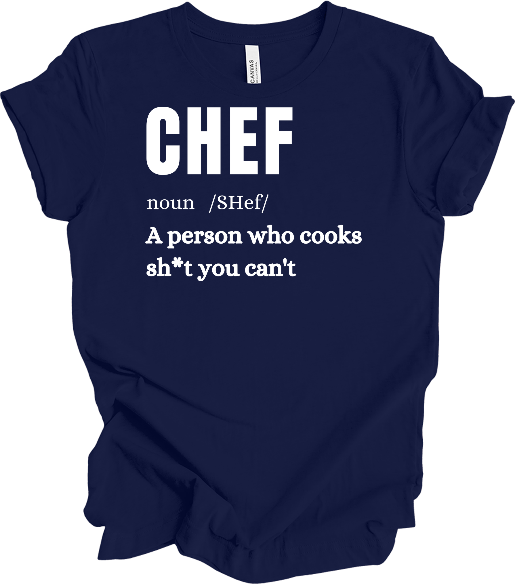 Chef Definition Funny T-Shirt in Navy