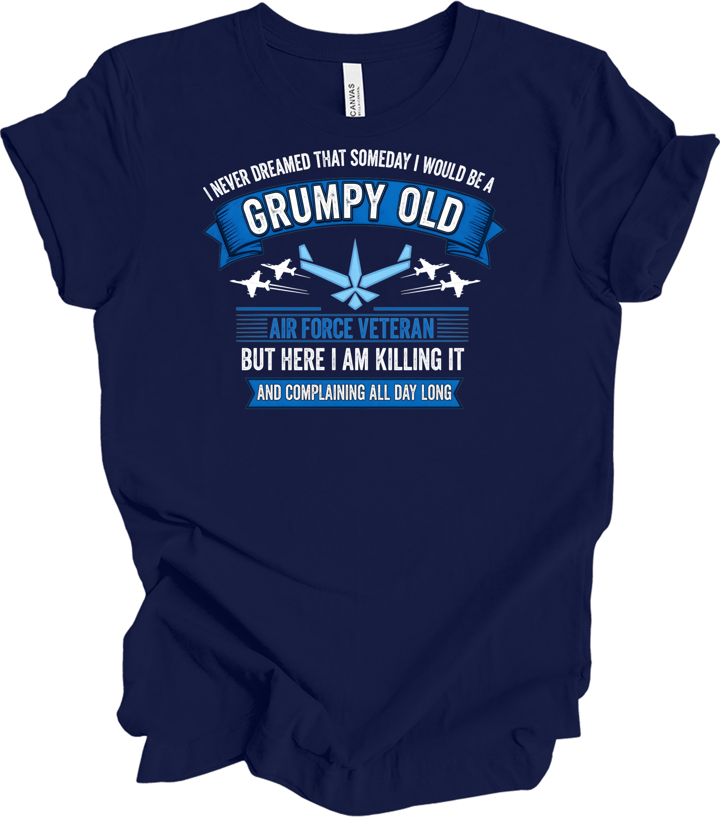 Grumpy Old Air Force Vet T-Shirt in Navy