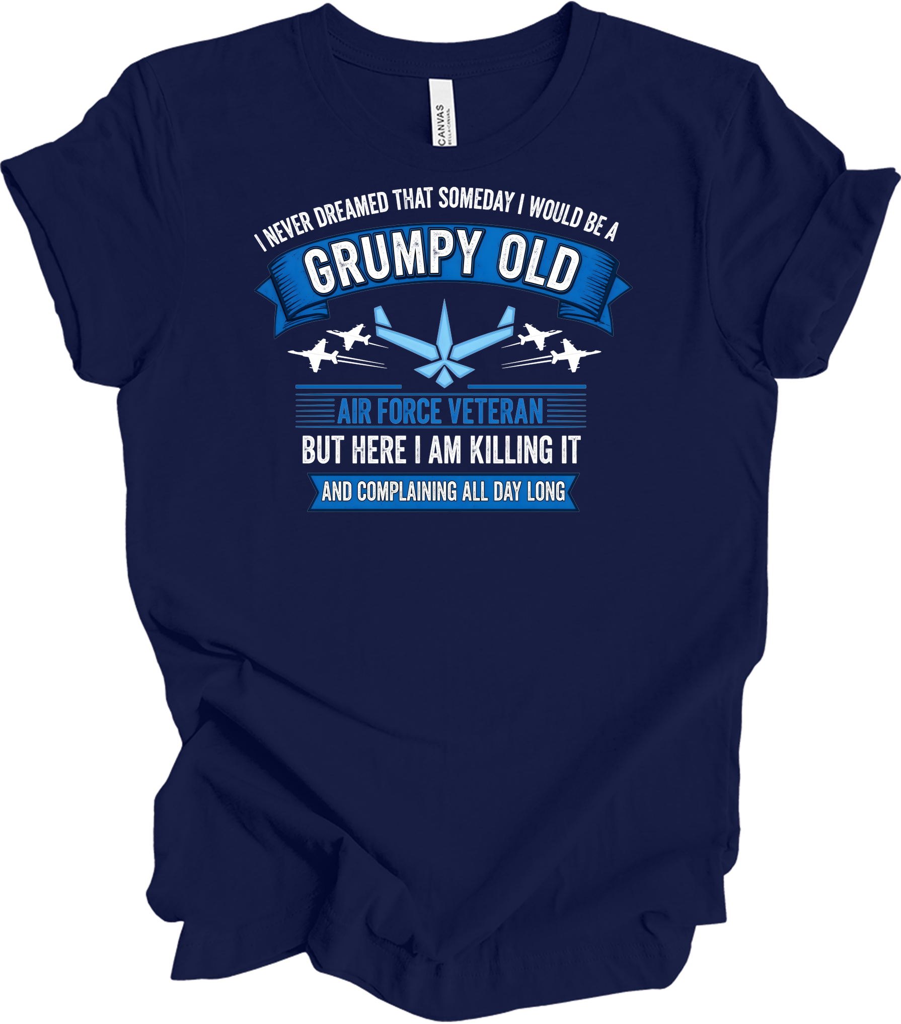 Grumpy Old Air Force Vet T-Shirt in Navy