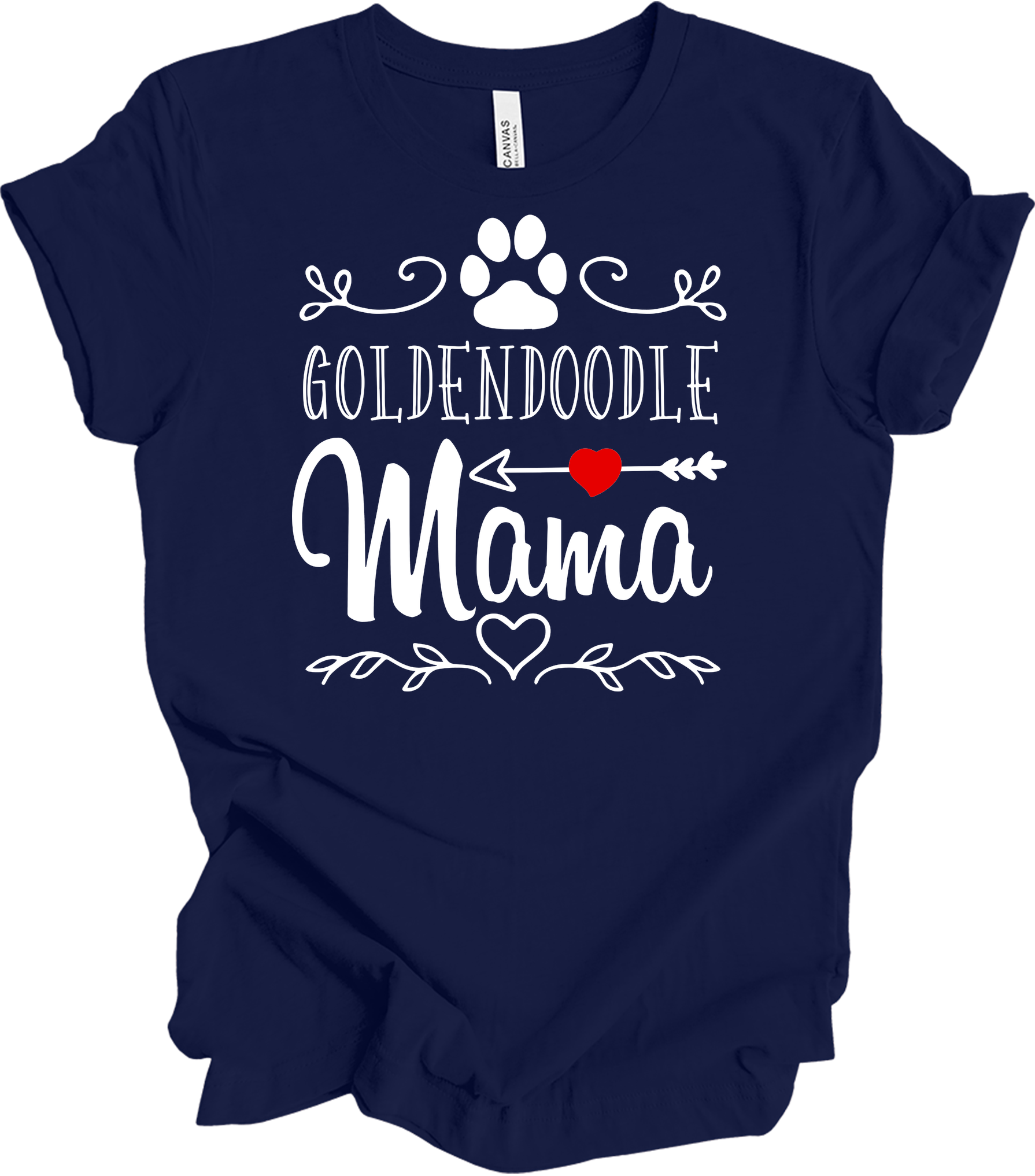 Goldendoodle Mama - Dog Lover Gift T-Shirt in Navy