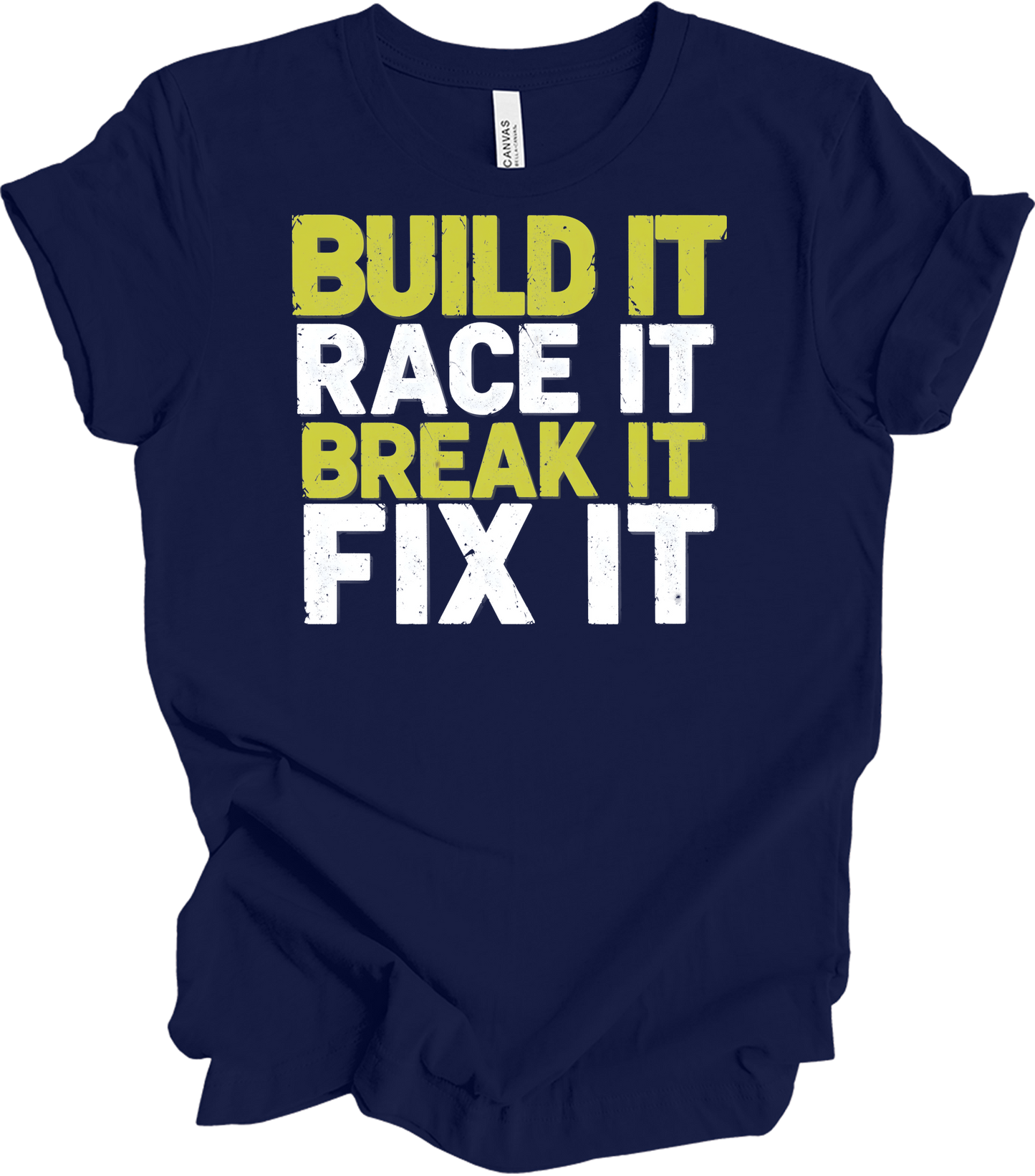 Build Race Break Fix It T-Shirt in Navy