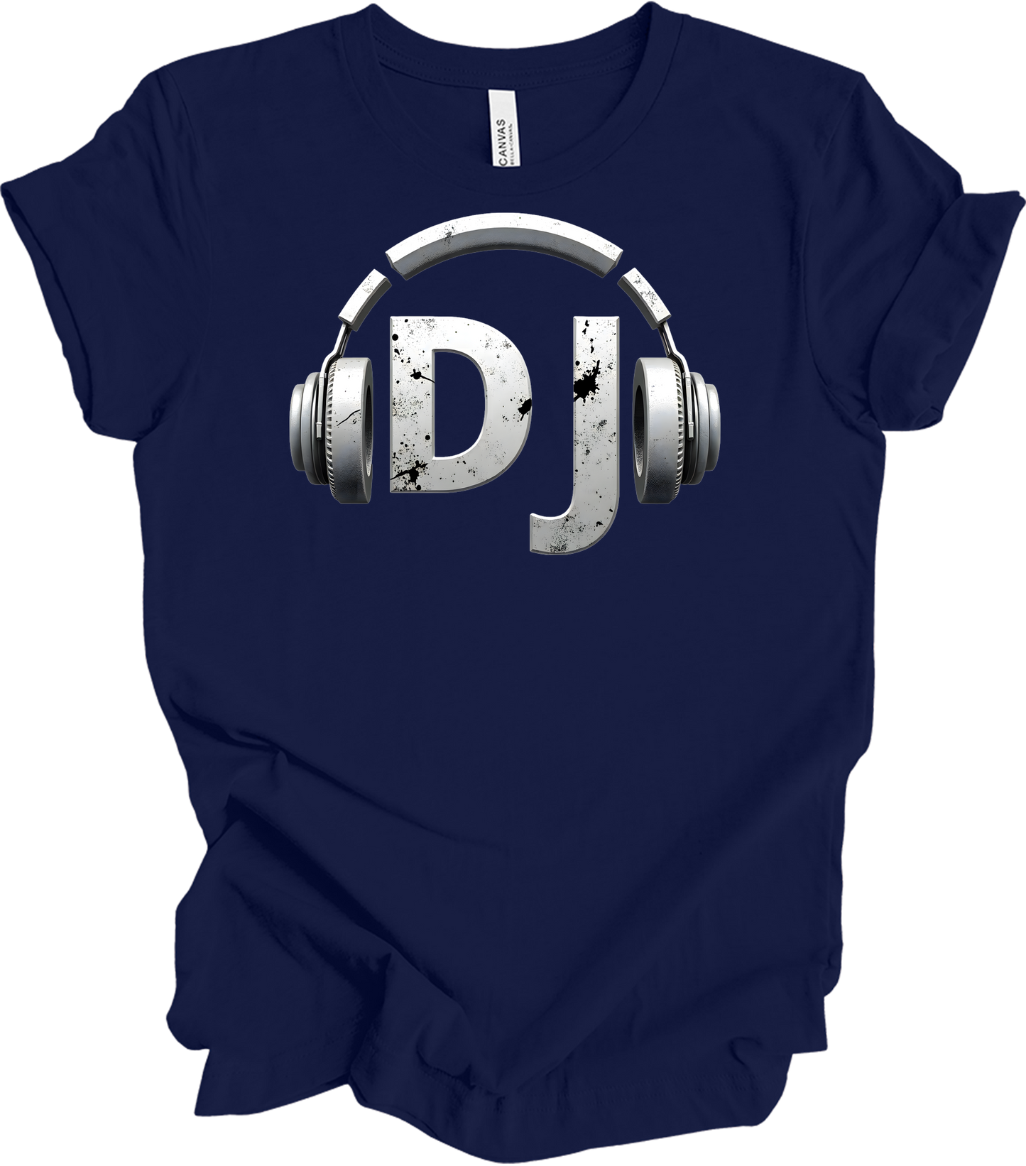 DJ Headphones for Music Fans T-Shirt in Navy