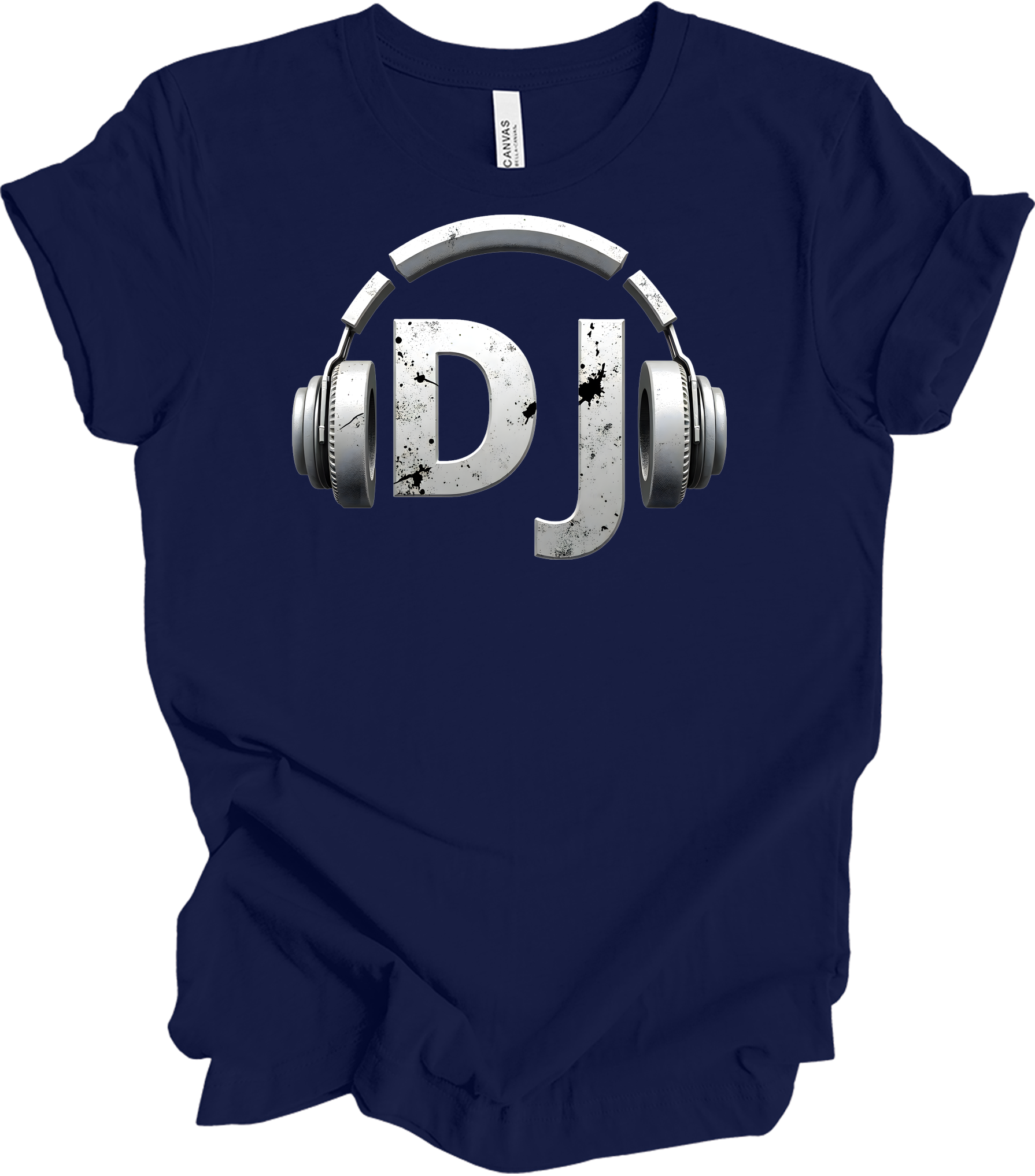 DJ Headphones for Music Fans T-Shirt in Navy