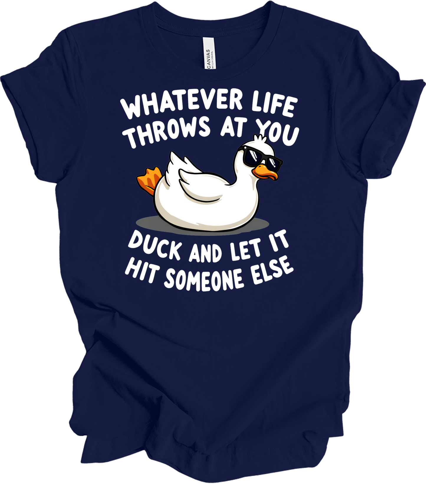 Whatever Life Throws at You Duck T-Shirt in Navy