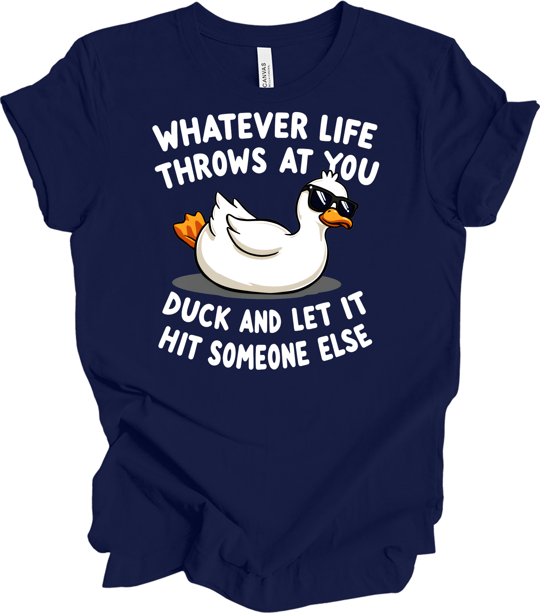 Whatever Life Throws at You Duck T-Shirt in Navy