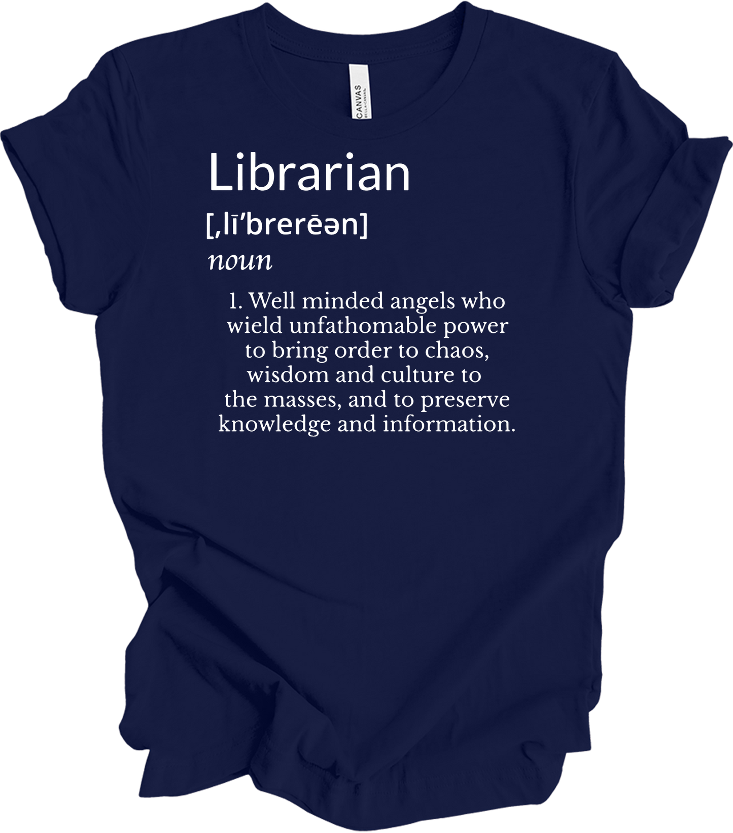 Librarian Definition - Funny Gift T-Shirt in Navy