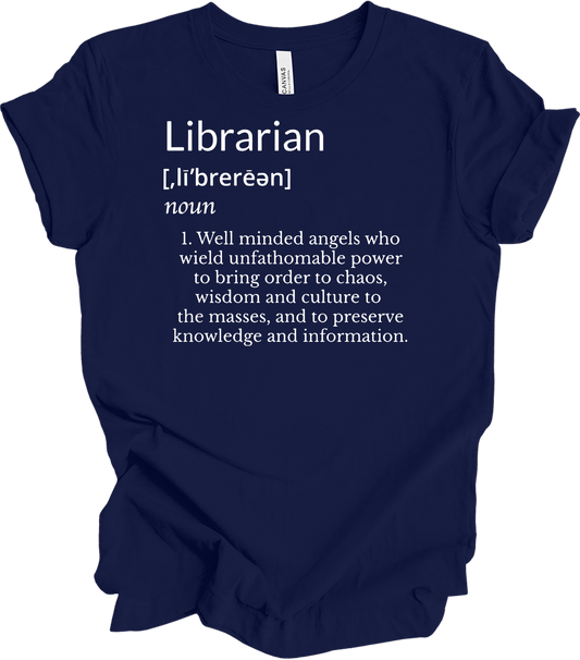 Librarian Definition - Funny Gift T-Shirt in Navy