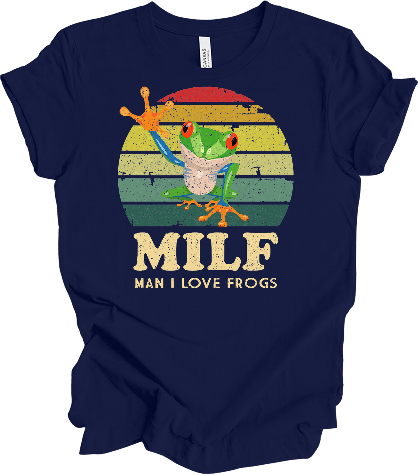 MILF Man I Love Frogs T-Shirt in Navy