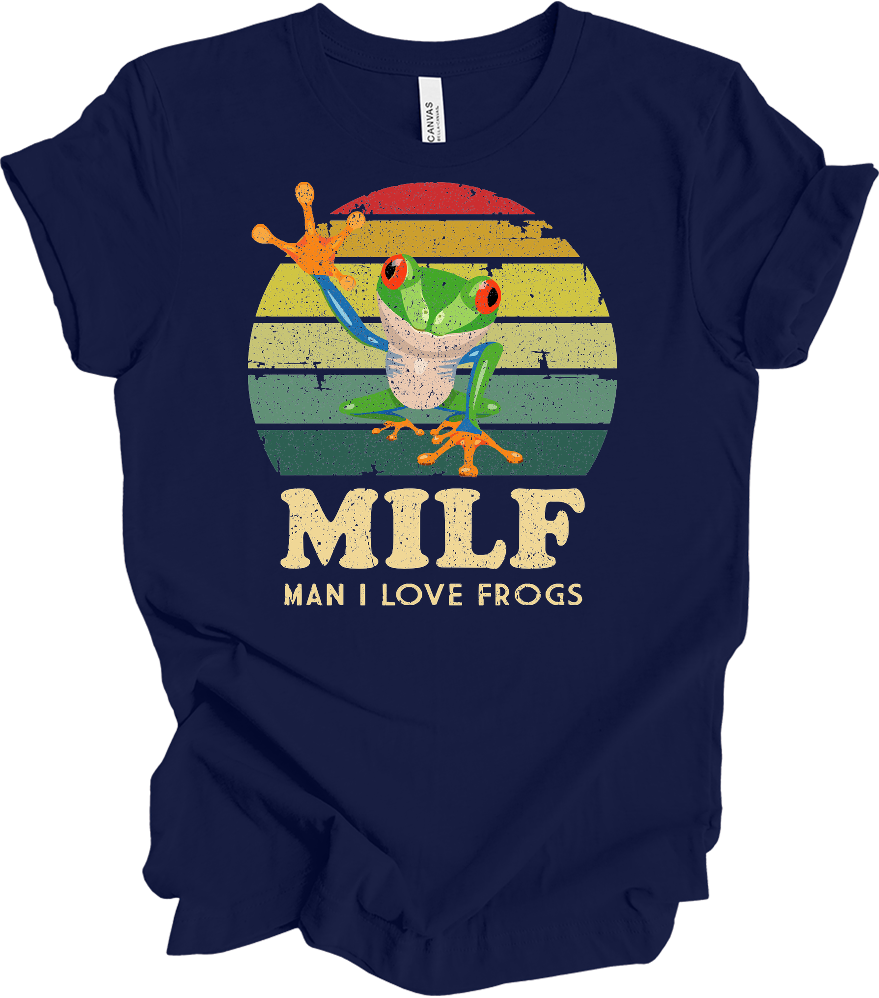 MILF Man I Love Frogs T-Shirt in Navy