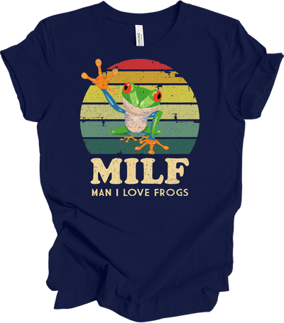 MILF Man I Love Frogs T-Shirt in Navy