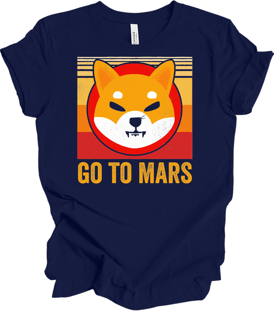 Go To Mars Shiba Inu T-Shirt in Navy