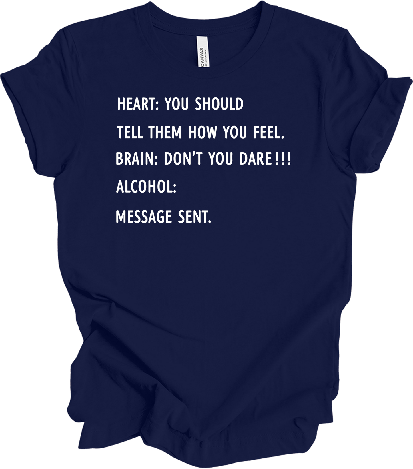 Alcohol: Heart vs Brain T-Shirt in Navy