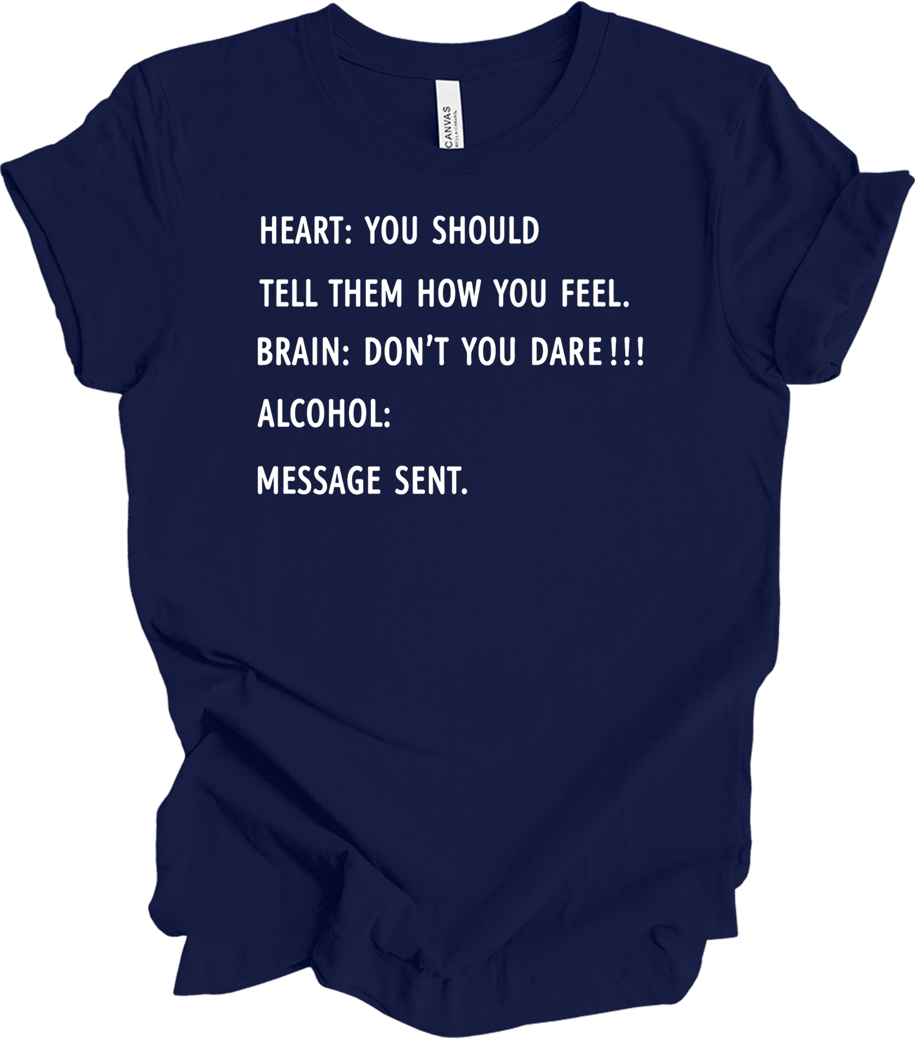Alcohol: Heart vs Brain T-Shirt in Navy