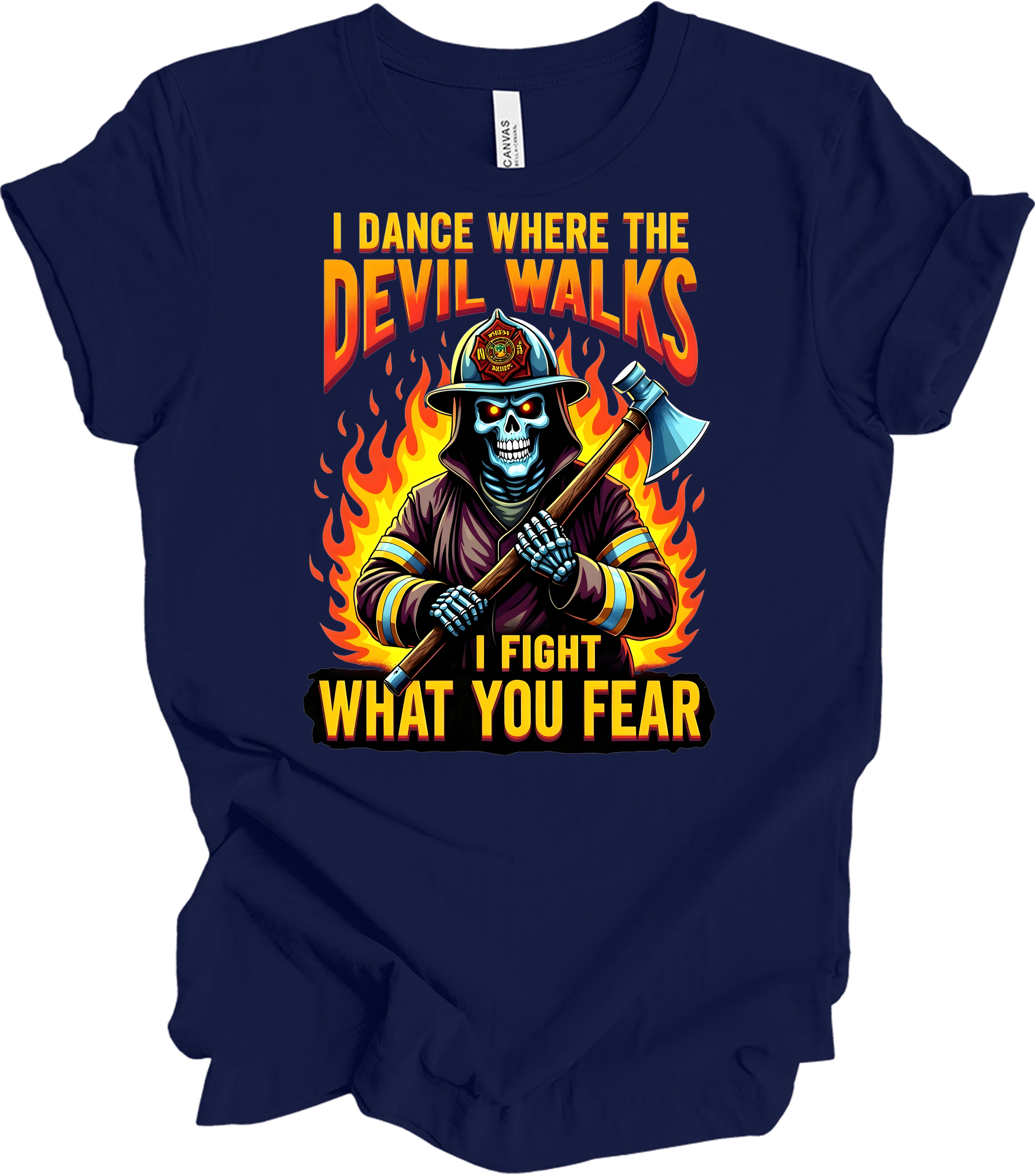 Firefighter - Devil Walks T-Shirt in Navy