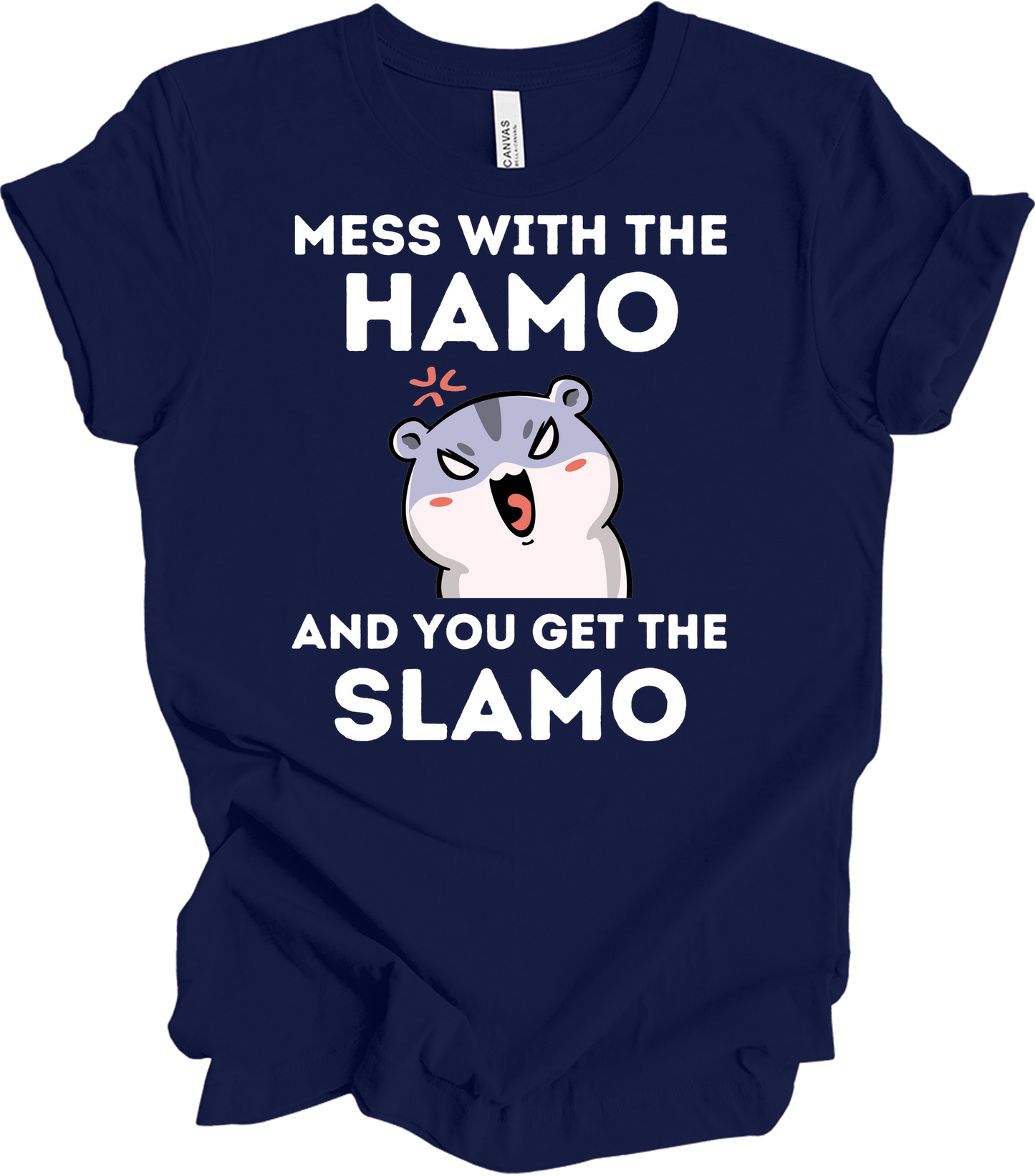 Mess With The Hamo Funny T-Shirt in Navy