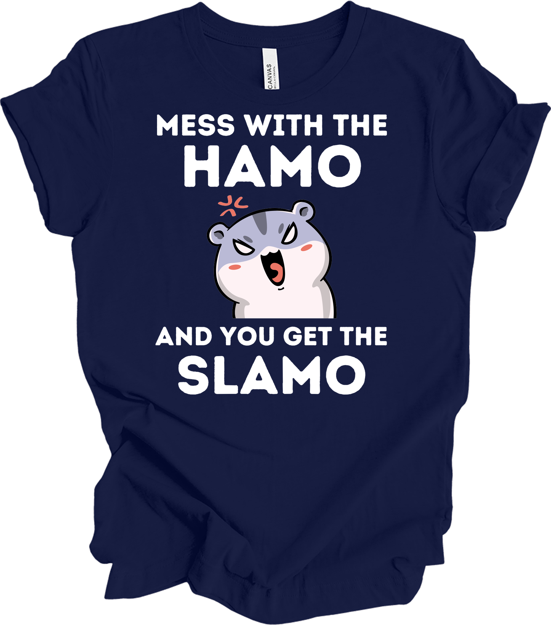Mess With The Hamo Funny T-Shirt in Navy