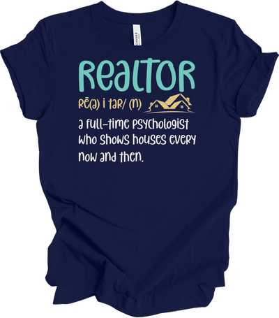 Funny Realtor Definition T-Shirt in Navy