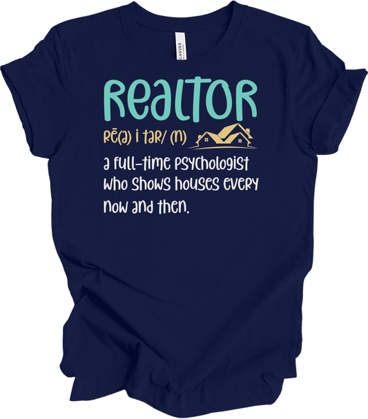 Funny Realtor Definition T-Shirt in Navy