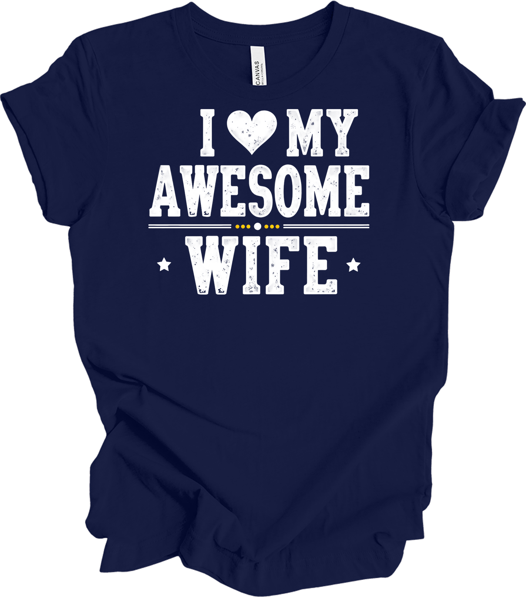 I Love My Awesome Wife T-Shirt in Navy