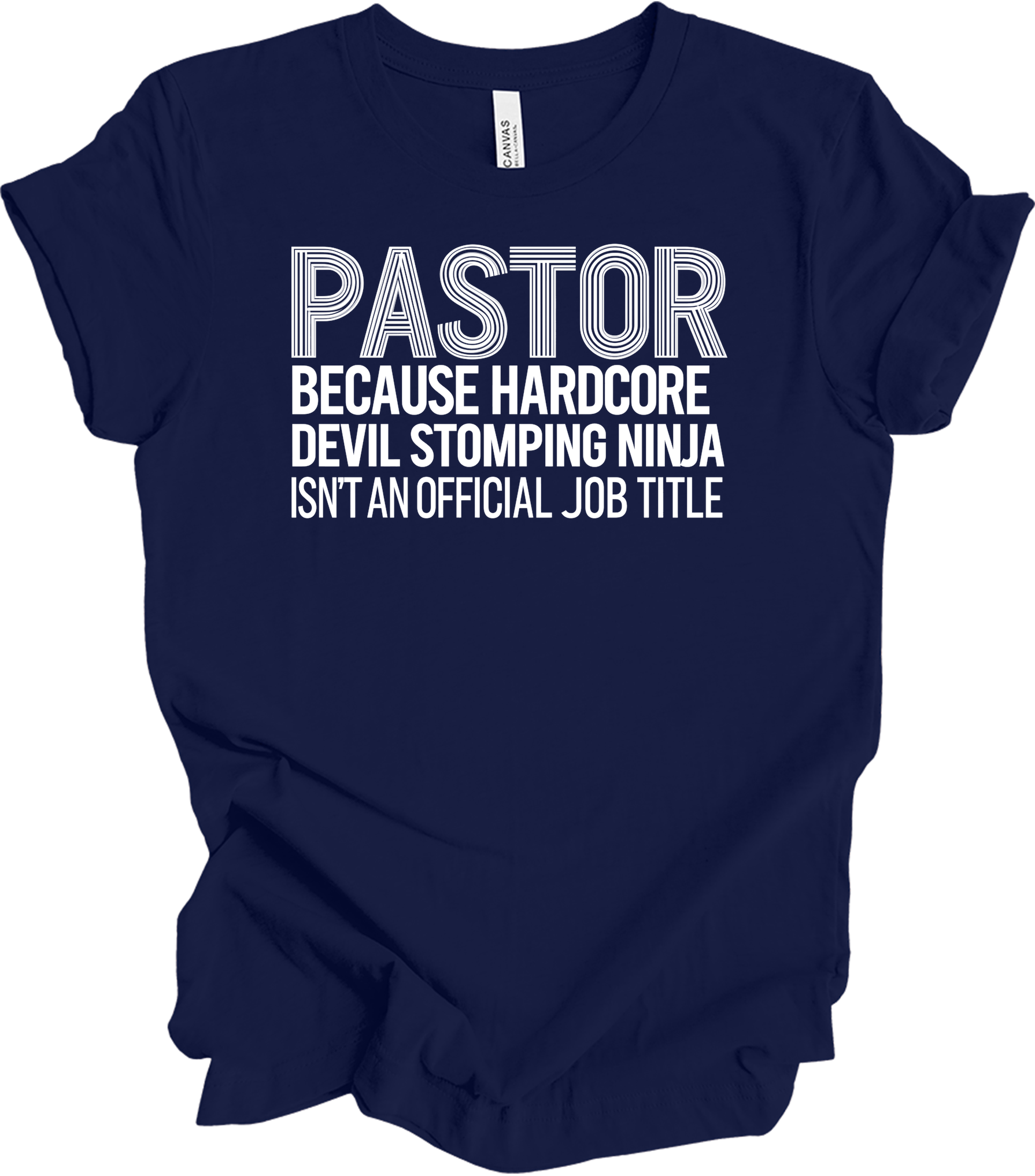 Pastor Devil Stomping Ninja T-Shirt in Navy