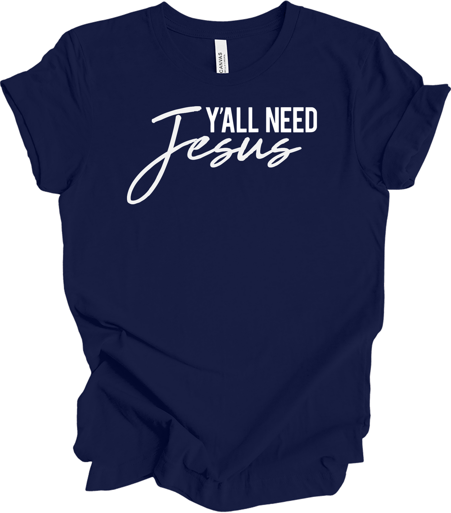 Y'all Need Jesus T-Shirt in Navy