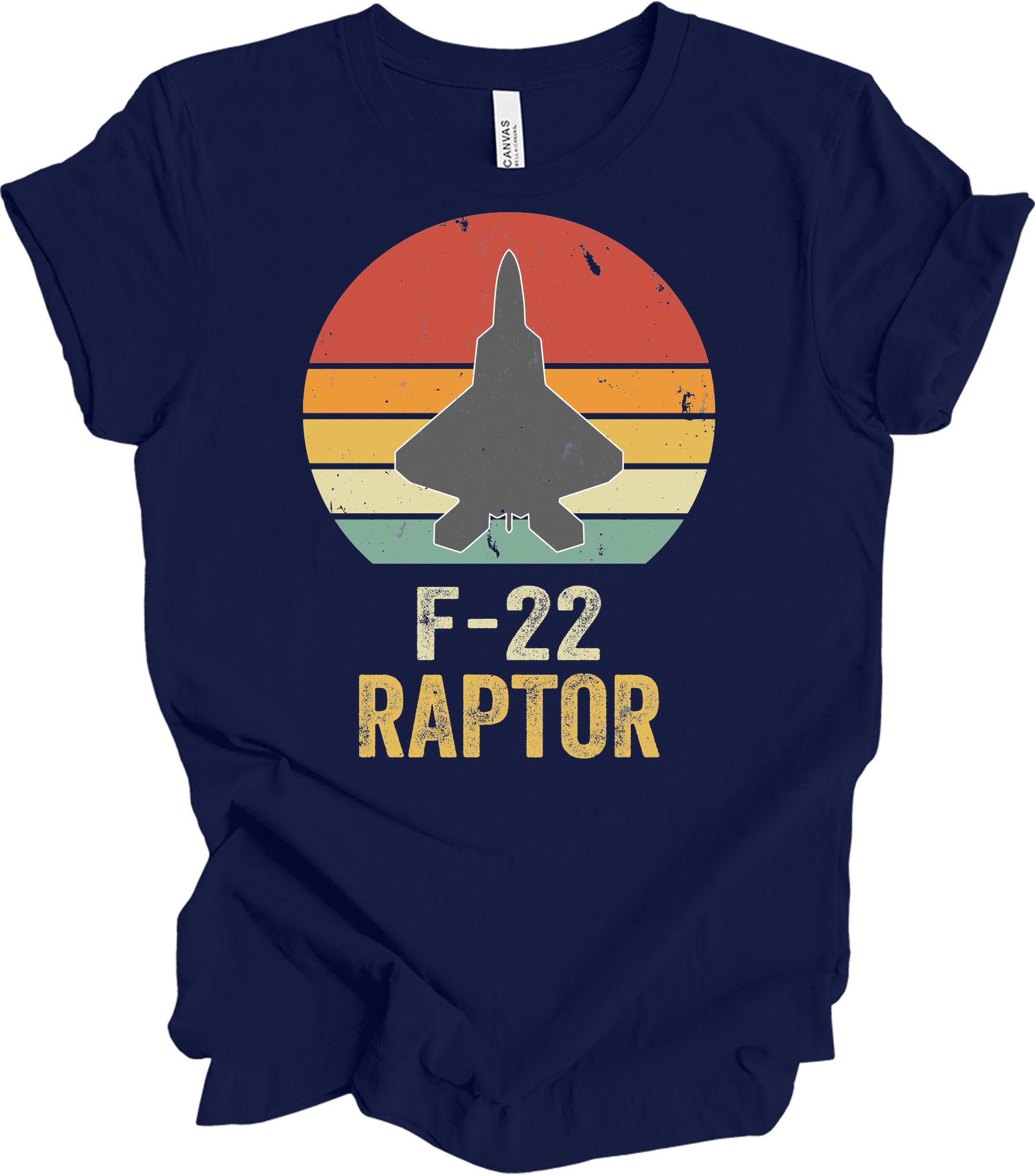 F-22 Raptor Retro T-Shirt in Navy