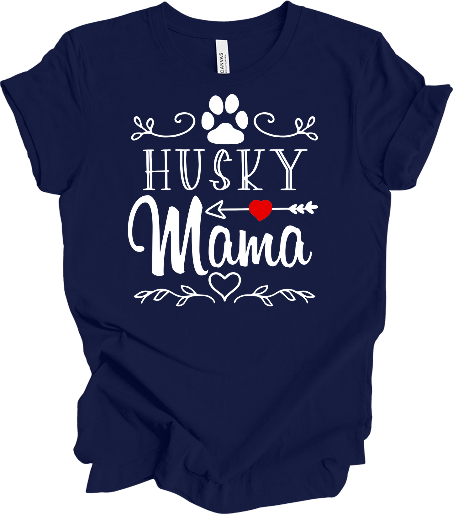 Husky Mama - Dog Lover Gift T-Shirt in Navy
