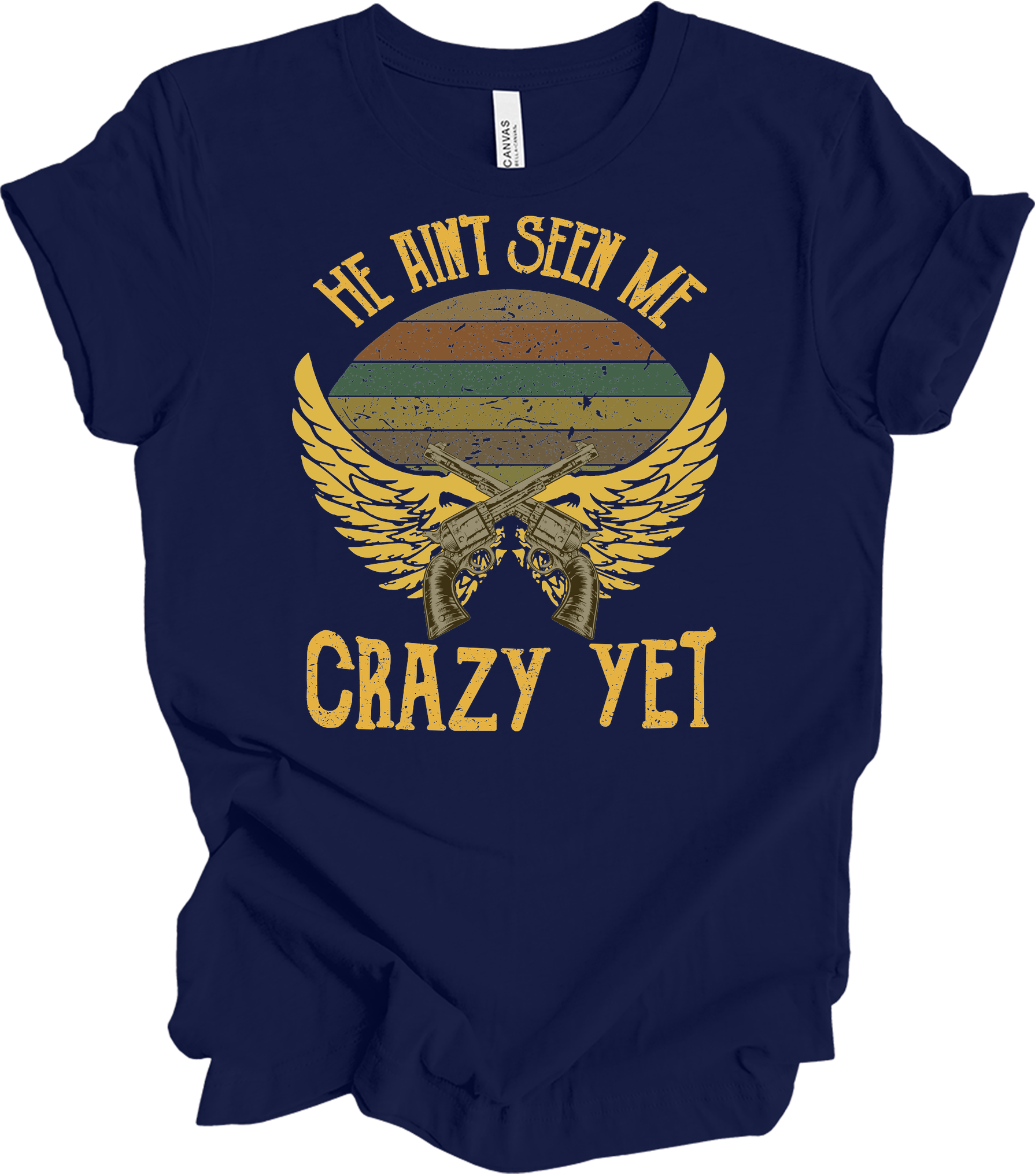 He Ain't Seen Me Crazy Yet Vintage Country Music T-Shirt in Navy