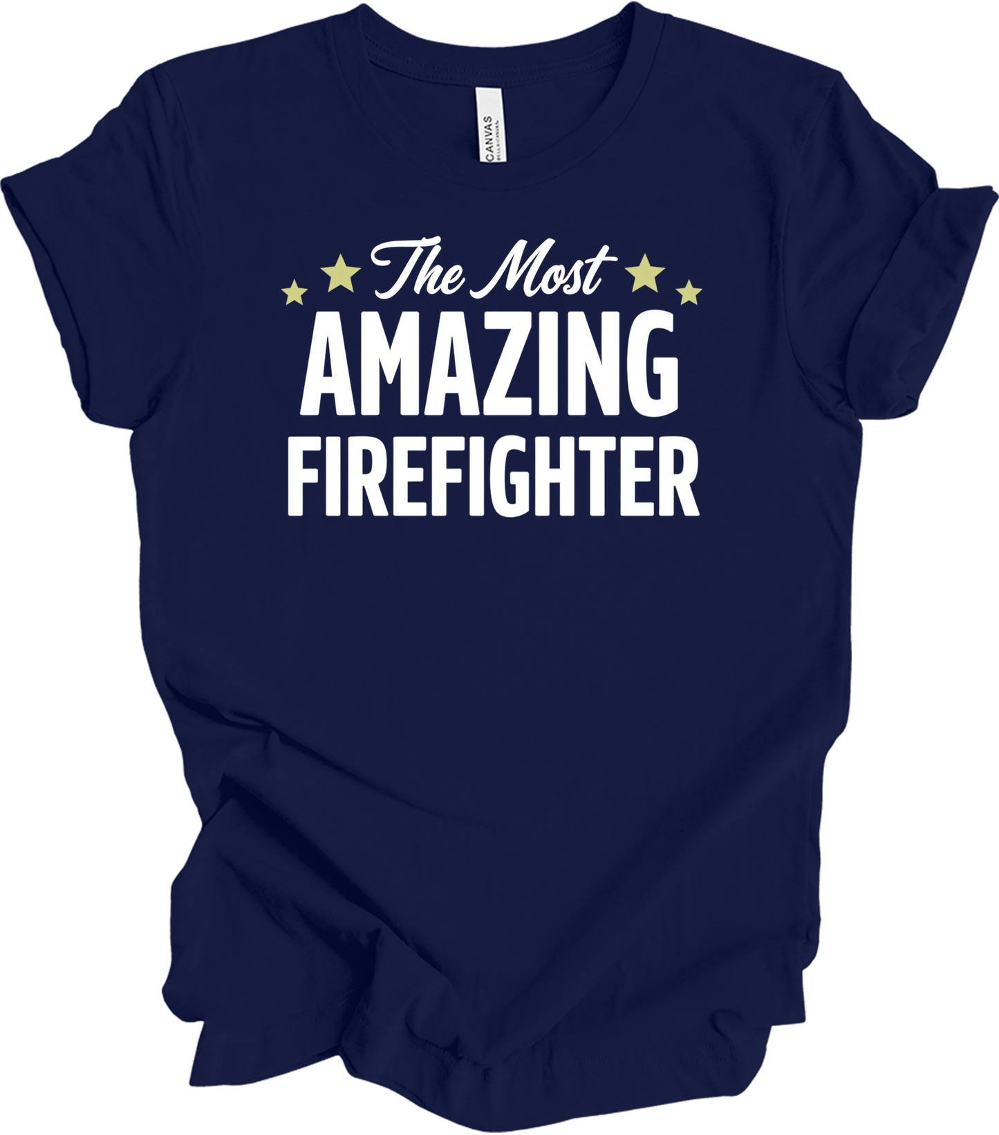 Amazing Firefighter Gift T-Shirt in Navy