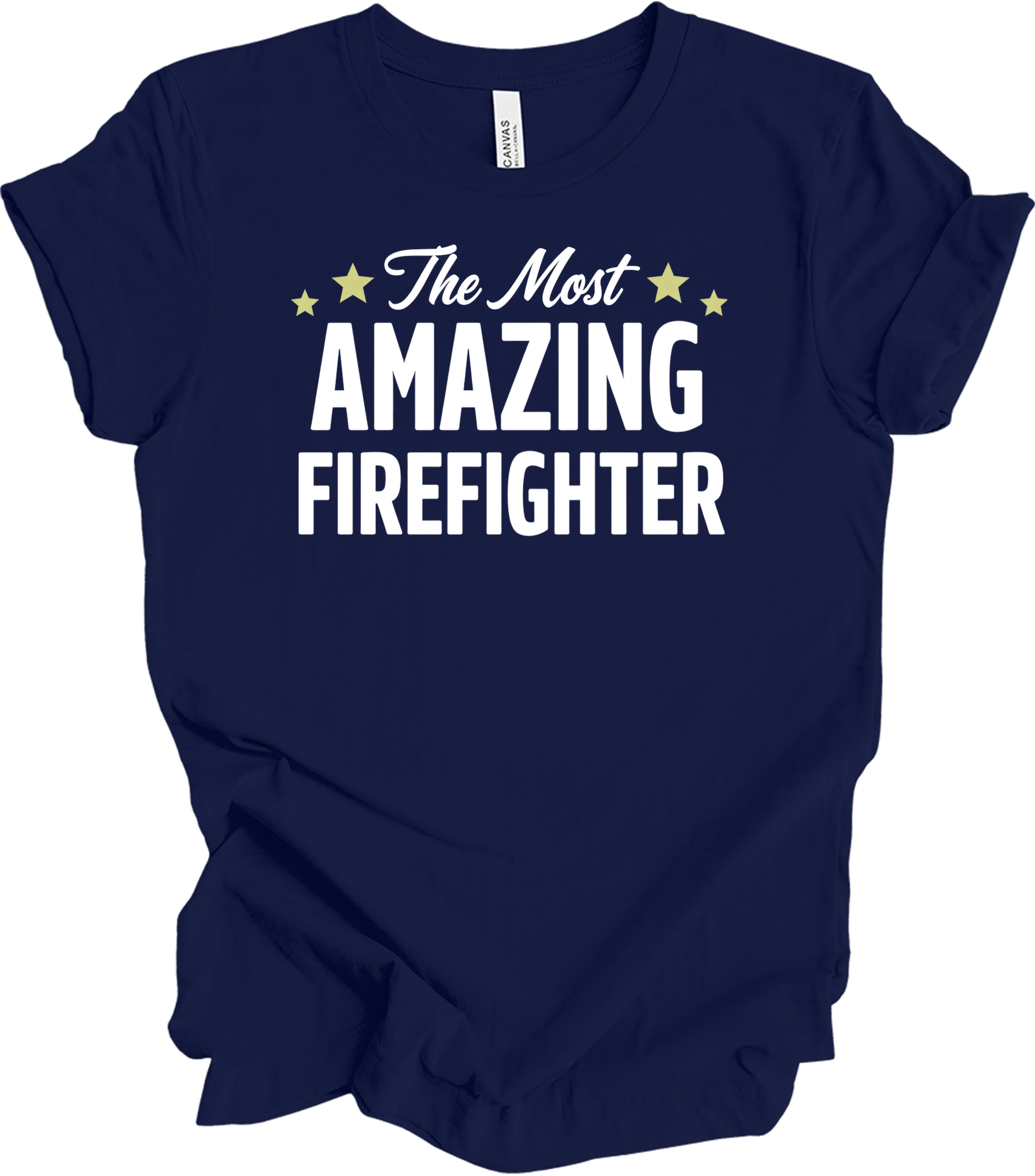 Amazing Firefighter Gift T-Shirt in Navy