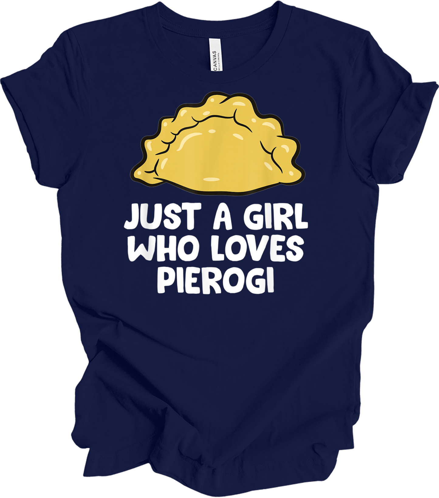 Girl Who Loves Pierogi T-Shirt in Navy