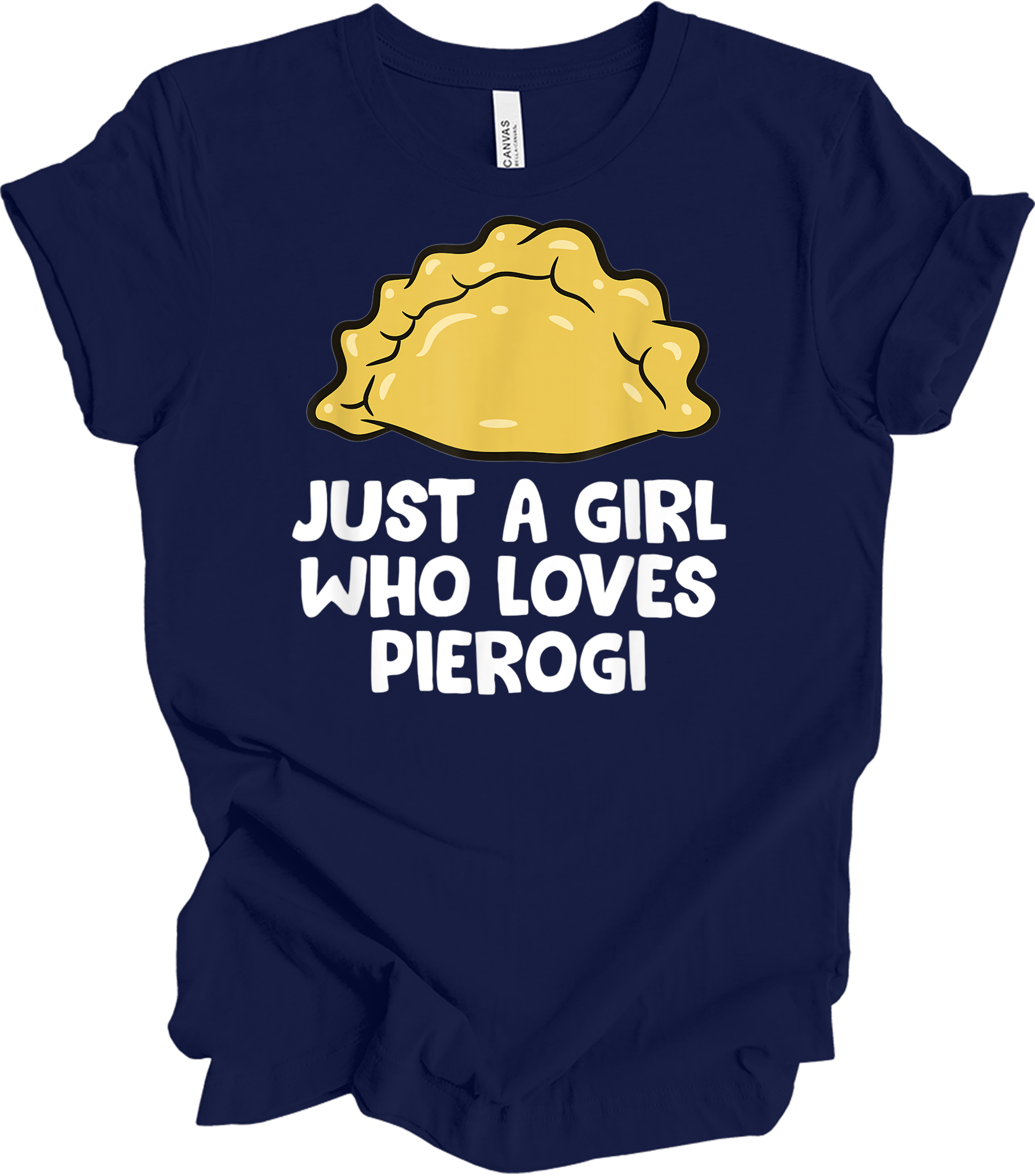 Girl Who Loves Pierogi T-Shirt in Navy