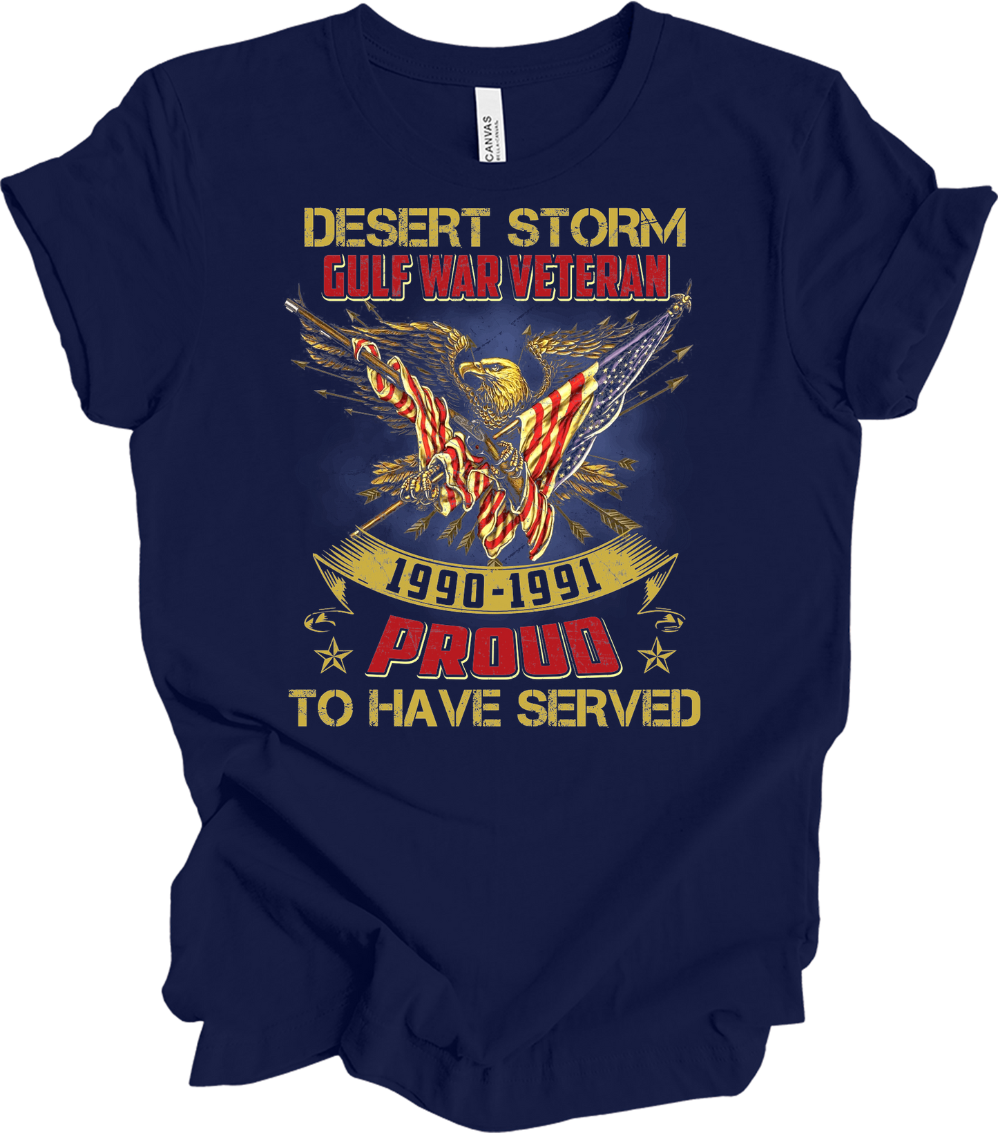 Desert Storm Veteran Proud T-Shirt in Navy