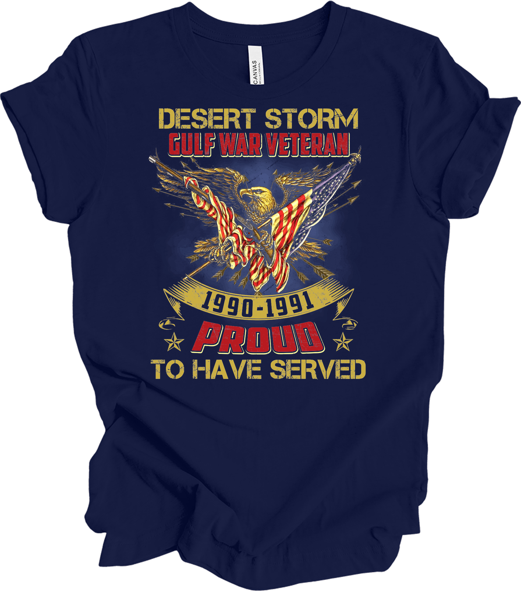 Desert Storm Veteran Proud T-Shirt in Navy