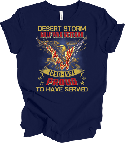 Desert Storm Veteran Proud T-Shirt in Navy