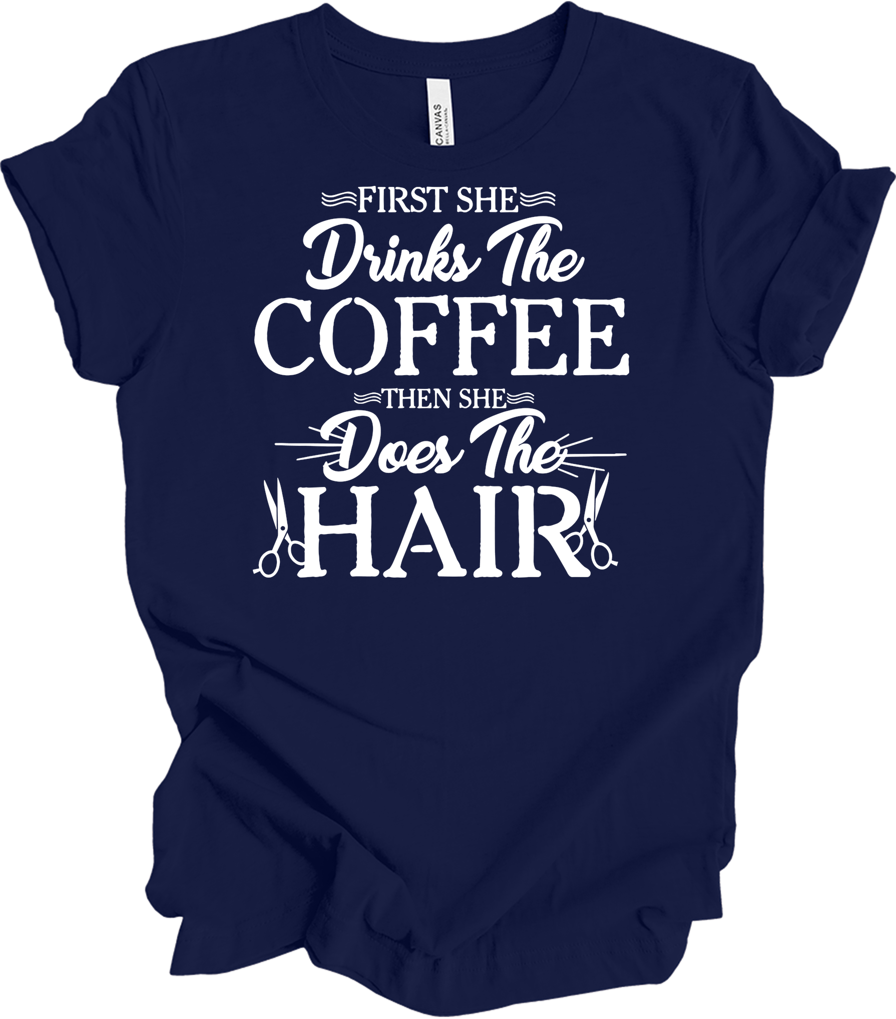 Hairstylist Coffee T-Shirt in Navy
