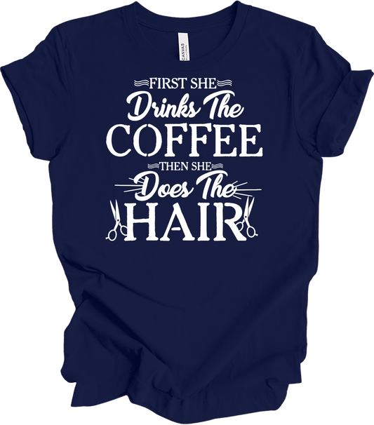 Hairstylist Coffee T-Shirt in Navy