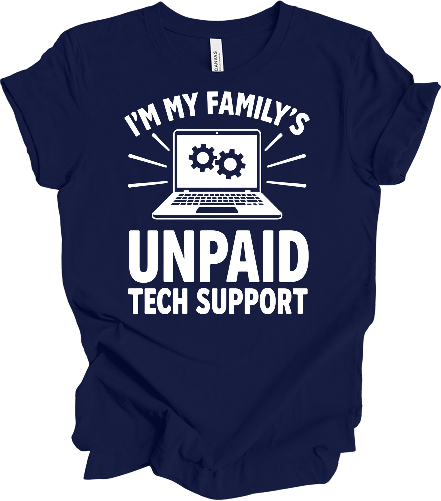 Unpaid Tech Support T-Shirt in Navy