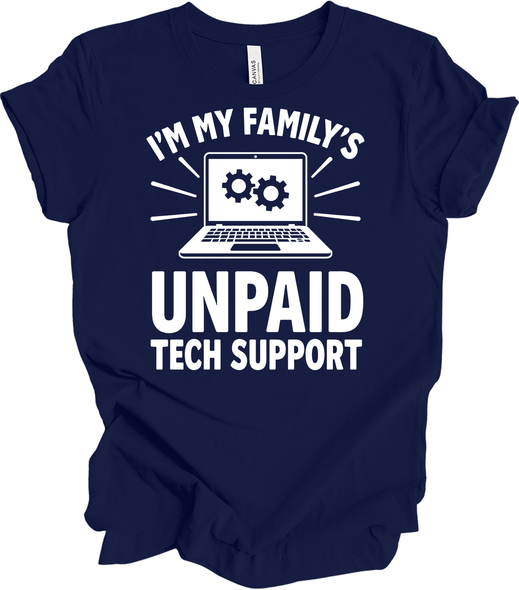 Unpaid Tech Support T-Shirt in Navy