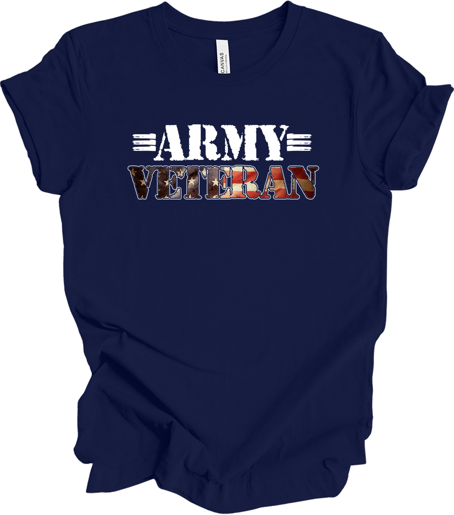US Army Veteran Flag T-Shirt in Navy